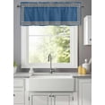 thumbnail image 3 of Curtain Valance for Windows,Abstract Greek Inspired Geometric Art Kitchen Valances Rod Pocket Short Curtains,Black Twist Lines on Blue Window Treatment Panel for Bedroom Bathroom 60x18in, 3 of 9