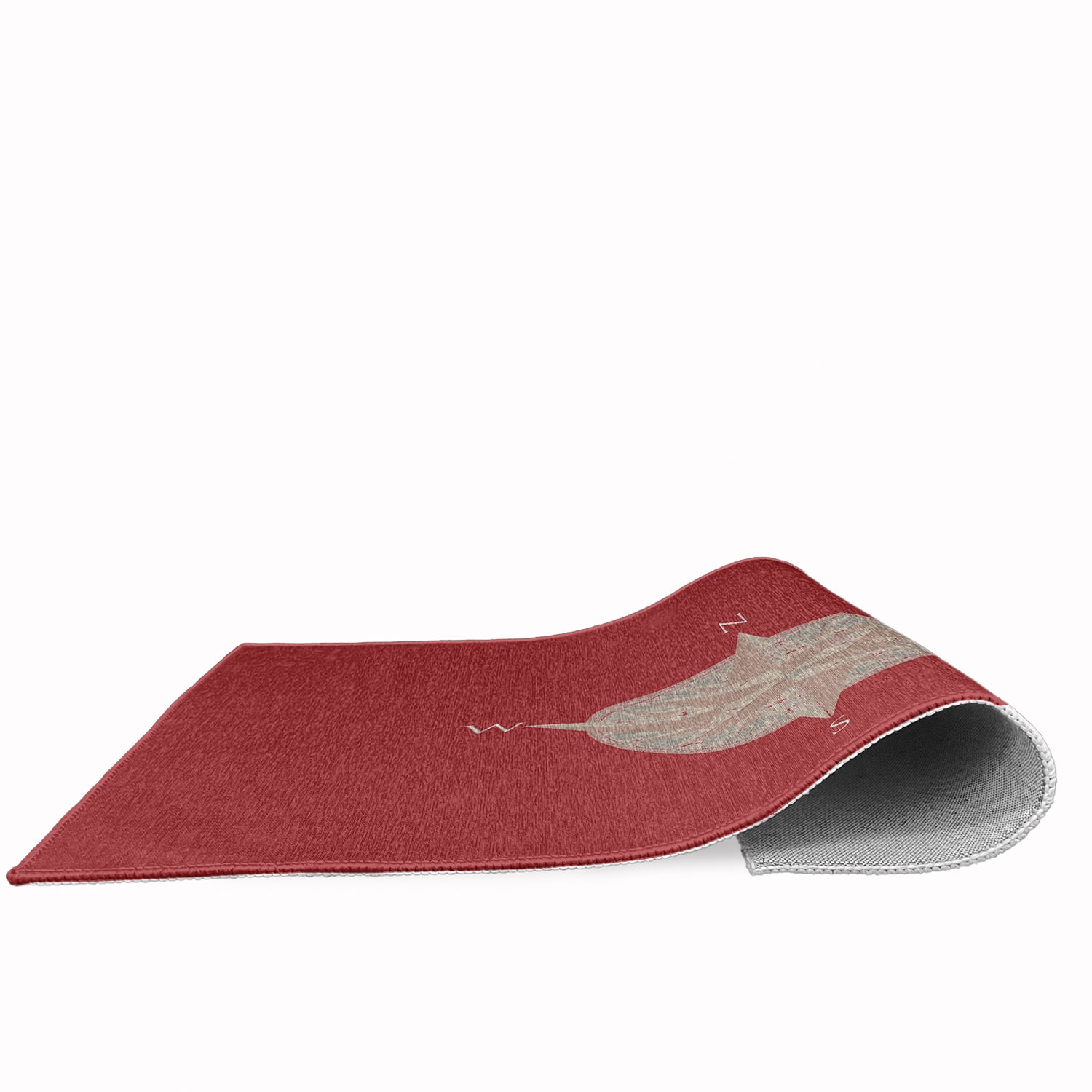 Simply Daisy 18 x 30 Compass Nautical Chenille Rug, Ligonberry Red