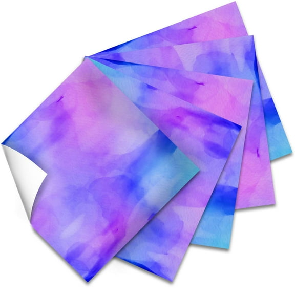 Craftopia Craft Vinyl Squares - 12 x 12-Inch Watercolor Patterned Sheets for Design