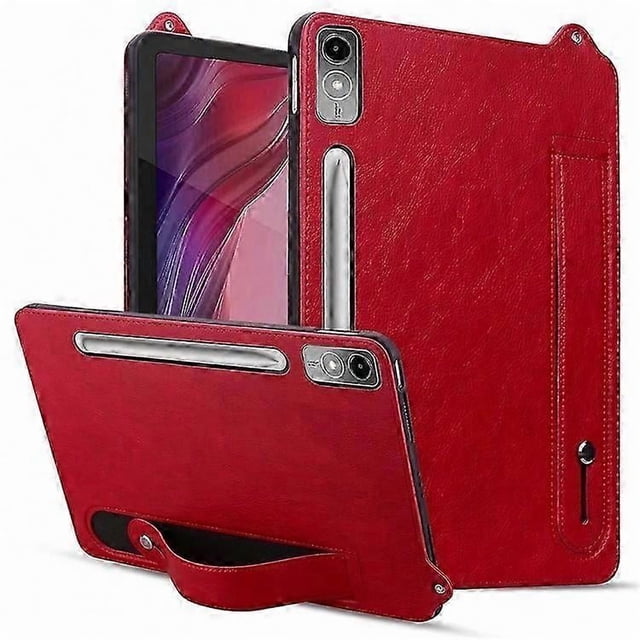 Compatible For Lenovo Tab P12 Case Hand Strap Kickstand Leather Tablet Cover