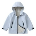 thumbnail image 3 of Favoffer Big Kids Lightweight Waterproof Hooded Zip-Up Jacket Boys Girls Long Sleeve Coat Outdoor Casual Winter Outerwear for Daily Sports Hiking 3-15Y, 3 of 8