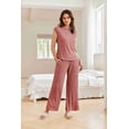 thumbnail image 3 of EKOUAER Pajama Sets for Women 2 Piece Casual Pj Set Rib Knit Cap Sleeve Soft Sleepwear, 3 of 6