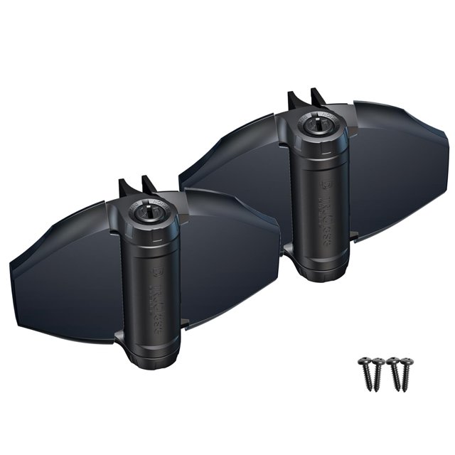 D&D Technologies TCHD2L2S3BTS TruClose Bisagras de puerta resistentes para puertas de madera o vinilo con cierre automático de hasta 154 libras con patas de alineación, color negro, 2 unidades