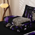 thumbnail image 6 of Manfei Rustic Moose Antler Zipper Full Size Comforter Sets with Fitted Sheet and 2 Pillowcases,Purple Camouflage Us Flag Zipper Bedding Set,Black Reversible,4pcs, 6 of 8