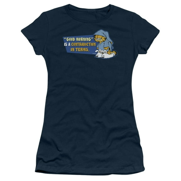 Garfield Contradicition In Terms S/S Junior Women's T-Shirt Sheer Navy