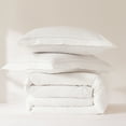 thumbnail image 4 of Lush Decor Doris Eyelet Inset Trim Cotton Duvet Cover 3 Piece Set Full/ Queen White - White Duvet - Neutral Bedding Set - Country Cottage Style, 4 of 11