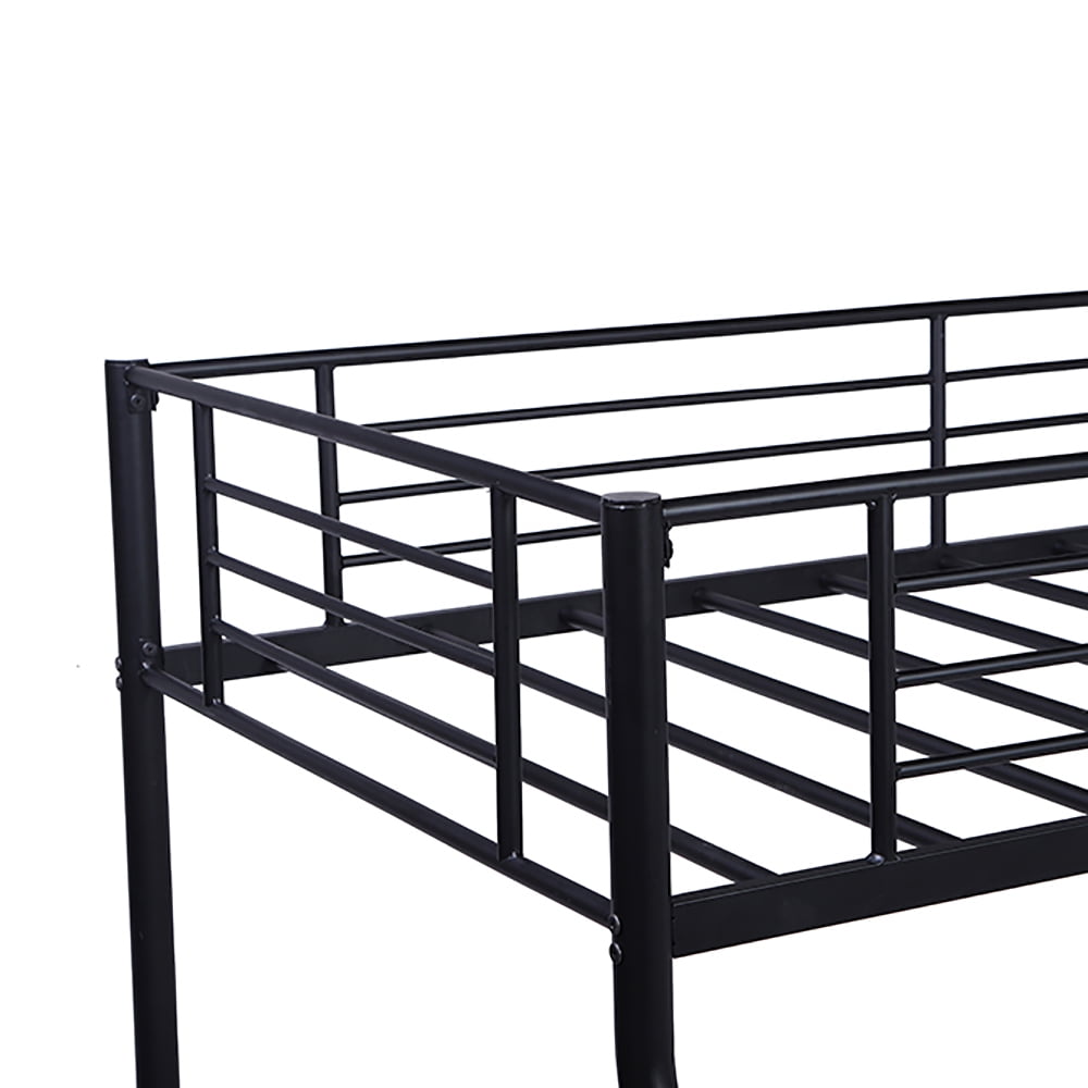 Kepooman Twin over Full Metal Bunk Bed with Ladder, Black Kepooman Twin over Full Metal Bunk Bed with Ladder, Black