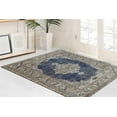 thumbnail image 3 of Non Slip Rugs, Indoor Rug, Floral Rug, Bohemian Rug, Chenille Printed Stye Rug, Thin Rug, Accent Rug, Navy Blue Rug, Cute Rug, Hallway Rug, Thick Rug, 3.3'x6.5' - 100x200 cm, 3 of 9