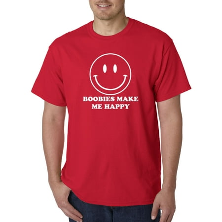 - New Way 652 - Unisex T-Shirt Boobies Make Me Happy Smiley Face