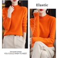 thumbnail image 2 of Women‘s Wool Sweaters Mock Turtle Neck Lightweight Long Sleeve Cozy Warm Fall Winter Pullover Tops, 2 of 7