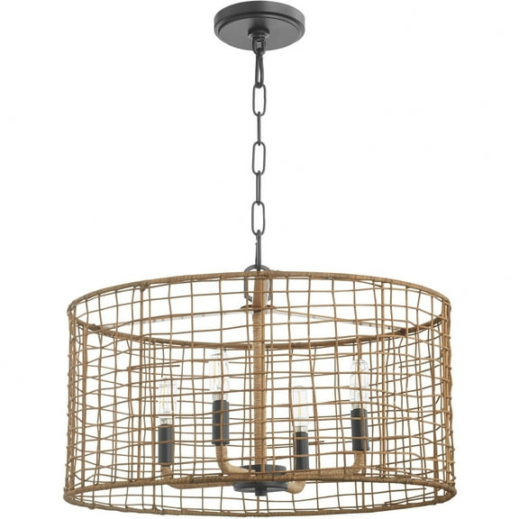8023-4-59-Quorum Lighting-Abaca - 4 Light Pendant-12.5 Inches Tall and 20 Inches Wide     -Traditional Installation