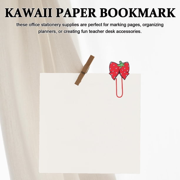 OUNONA 30Ud Clip De Papel Rojo Con De Lazo Kawaii Para Uso En Oficina Y Artículos Escolares