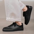 thumbnail image 6 of Men's All-Black Minimalist Mixed-Material Sneakers, Casual Monochrome Shoes, 6 of 10