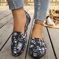 thumbnail image 4 of IEMIEMIEM Women's Ballet Flats Rose Print Loafer Flats Vintage Slip On Round Toe Soft Loafers Canvas Casual Work Flat Shoes Gray 7.5 Wide, 4 of 5