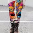 thumbnail image 3 of LYEAA Graphic Leggings for Women Mardi Gras Elastic Waist Tights Stretchy Ankle Length Mask Print Yoga Pants, 3 of 6