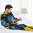 thumbnail image 6 of Naloa Stylish Yellow Dog Men’s Pajamas Set - Long Sleeve Button Down Sleep Shirt and Pajama Bottoms Sleepwear Set-XX-Large, 6 of 7