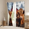 thumbnail image 3 of Castle Fairy Highland Cow Blackout Curtains Set of 2 (52x84 Each),Farm Window Curtains, 3 of 6