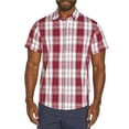 thumbnail image 2 of GAP Men's Short Sleeve Button Down Collared Poplin Shirt (Asher Plaid/Burt Delf, XXL), 2 of 17