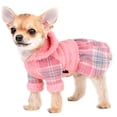 thumbnail image 1 of Vestido para perro Sebaoyu, suéter de invierno cálido de forro polar con capucha, rosa, XS, 1 of 7