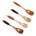 thumbnail image 3 of MasteelfCA 4pcs Solid Wood Children Soup Spoon Mini Honey Spoon Seasoning Spoon Handmade Short Handle Sugar Spoon (Assorted Color), 3 of 7