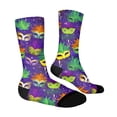 thumbnail image 4 of Women‘s Carnival Print Socks, Breathable Crew Socks with Colorful Festival Patterns, for Mardi Gras, Parties, Cosplay & Fun Outfits E 1pcs, 4 of 6
