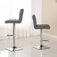 thumbnail image 4 of Bradford Black Faux Leather Swivel Adjustable Bar Stools(Set of 2), 4 of 10
