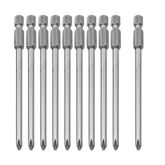 Puntas de destornillador magnéticas Phillips tipo PH1 de 4 mm de diámetro, 10 piezas