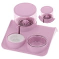 thumbnail image 2 of Dispensador de agua para mascotas y juego de cuencos de comida para gatos, dispensador de agua automático de 1,8 L, alimentador de alimentos, color rosa, 2 of 8