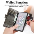 thumbnail image 2 of Case for Google Pixel 6A Cover Leather Wallet Folio Case Book Design Flip Magnetic Closure - Grey, 2 of 5