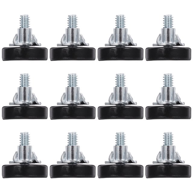 SOPOTUTU 12Ud Patas Niveladoras Para Muebles Tornillo En Color Negro Para Mesas Sillas Y Gabinetes