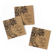Hortense B. Hewitt HBH 1 3/4" x 1 3/4" Vintage Floral Favor Card Kraft 25/Pack 31680ST
