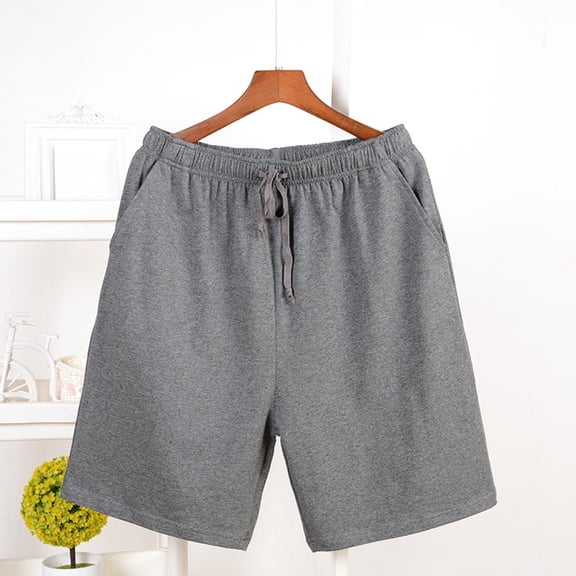 Yaoyar Men's Fashion Solid Loose Home Wear Five Point Sleep Shorts Comfy Non Iron Lounge Pajama Shorts
