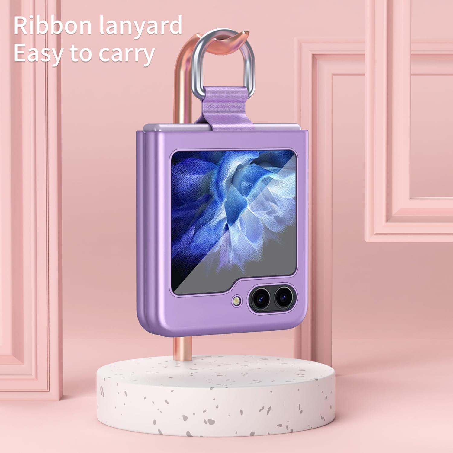 For Galaxy Z Flip 4 3 Case Lanyard Holster Card Case Handheld