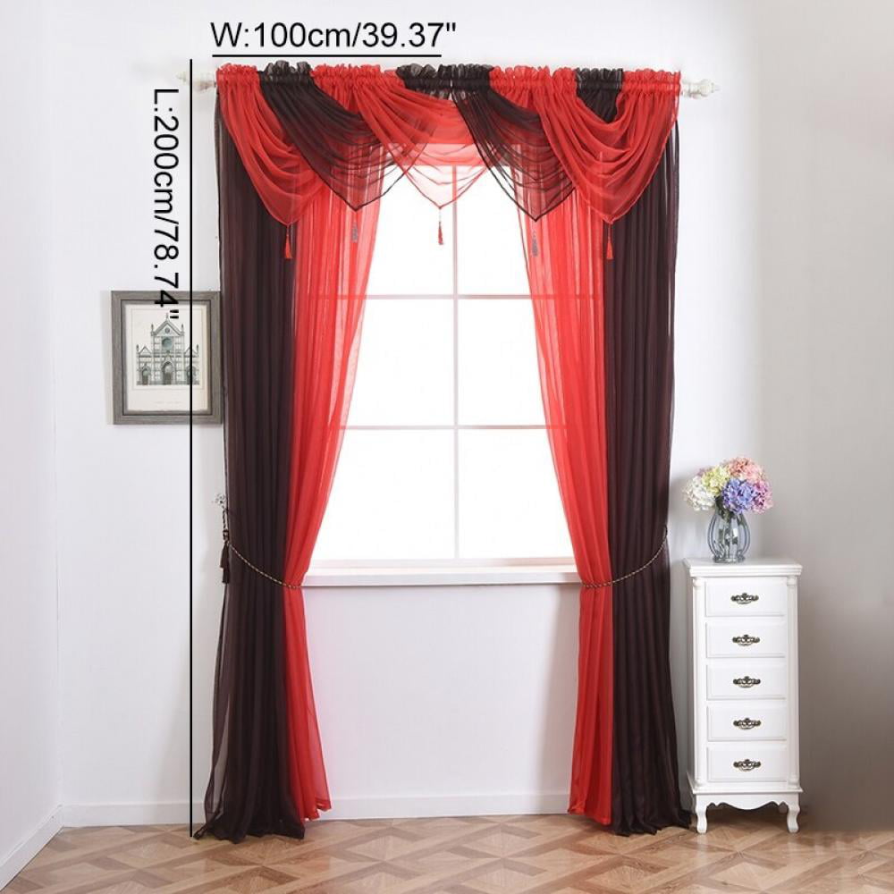 Voile Curtain Swags Multi Color Pelmet Valance Net Curtains Home Swag 45*45cm 