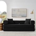 thumbnail image 5 of -Size Convertible Sofa Bed, 78 Inch Boneless Couch with Fixed Frame, Corduroy Loveseat Sleeper, Pull-Out Bed for Living Room & Bedroom (Black), 5 of 6