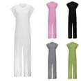 thumbnail image 5 of 2025 Summer New Women's Jumpsuit | Lightweight And Breathable Round Neck | Color And Size Loose Casual Pants | Versatile For Commuting And Vacation off The Shoulder Jumpsuits Pant Rompers for Women, 5 of 5
