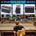 thumbnail image 3 of 4 Channel Stereo Audio Mixer Support  Input and Output Mini Passive Stereo Mixer with Separate Volume Controls, 3 of 7
