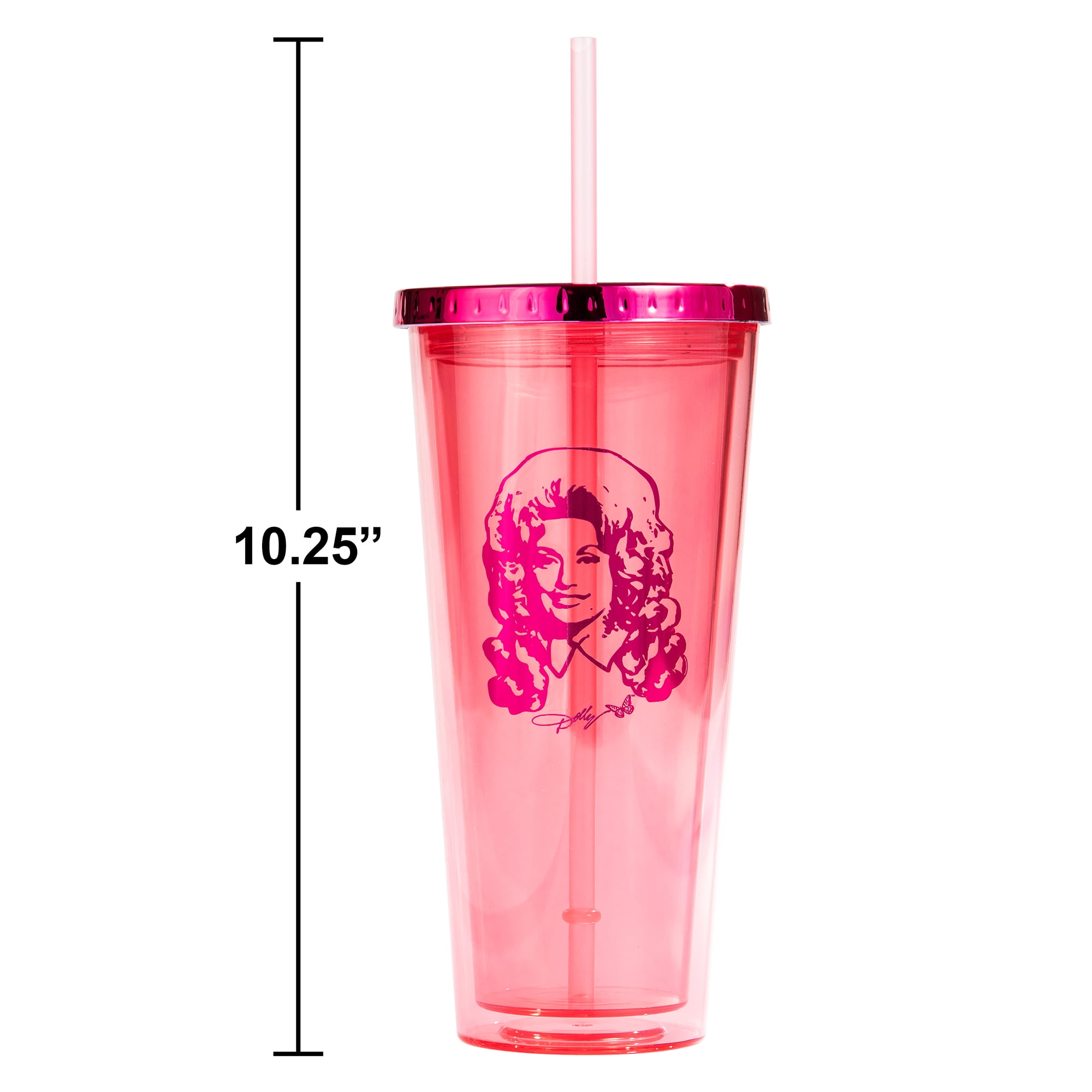 Dolly Parton Pink Plastic Tumbler 24 Ounces