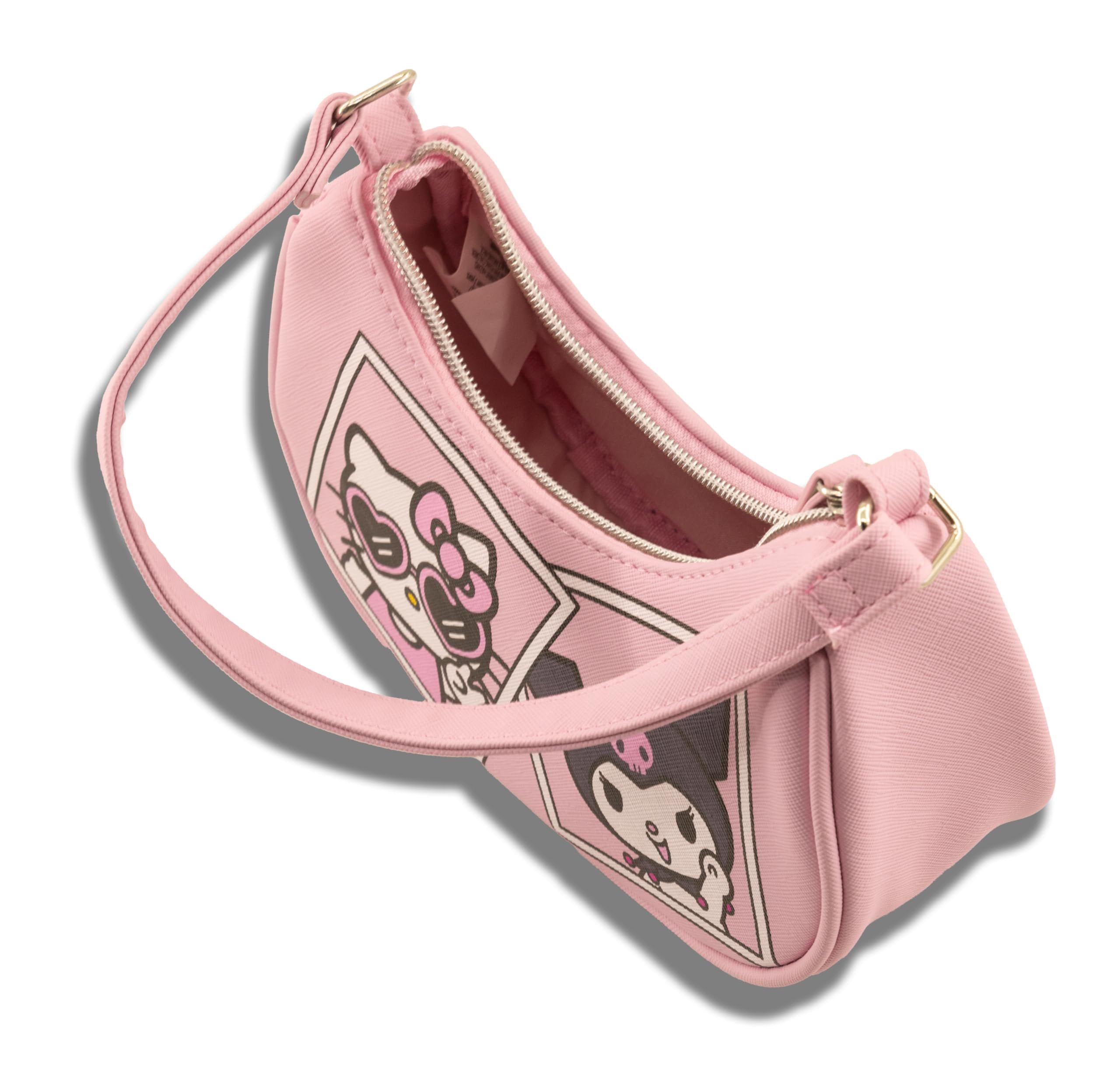 Sanrio Hello Kitty and Kuromi Hobo Handbag Purse for Girls  Crossbody Shoulder Bag with Adjustable Strap  Small PU Leather Toddler Purse, Preschool Handbag, Everyday Tote or Travel Mini Purse Age 3+