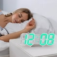 thumbnail image 4 of Arestory 3D LED Digital Wall Clock ,8.9", Large Display Table/ Desk Clock 12/24H Temperature (Green Light), 4 of 8