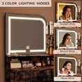 thumbnail image 6 of Small Vanity Desk with Mirror and Lights, 26.4" W Girls Vanity Set with Adapter, 3 Lighting Color Adjustable, Makeup Vanity Vanity for Girl, 6 of 9