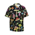 thumbnail image 2 of Uemuo Bright Mushrooms Printed Regular Fit Short Sleeve Casual Hawaiian Shirt for Men,Aloha shirt,Tropical shirt,Floral print shirt,Vacation Beach shirt-X-Large, 2 of 9