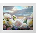 thumbnail image 1 of Kopania, Zbigniew 32x26 White Modern Wood Framed Museum Art Print Titled - Peonies flirting with the Clouds, 1 of 4