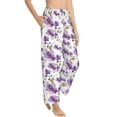 thumbnail image 2 of Xecao Orchids Flowers Women's Straight Lounge Pajama Pants: The Epitome of Relaxed Sleepwear, 2 of 9