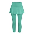 thumbnail image 4 of Likimi Women Athletic Tennis Skirt With Built In Shorts Solid Color Stretch High Waist Comfortable Trousers Green Size Xl, 4 of 6