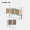 thumbnail image 7 of 54" Storage Sideboard Cabinet,Tina's Home 3 Rattan Doors Metal Legs for Adult Dining Room White, 7 of 7