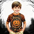 thumbnail image 1 of CONZONE Halloween Little Boys Tshirts Short Sleeve Pumpkin Graphic Tees for Boys Crew Neck Spooky Season Casual Tops, 1 of 3