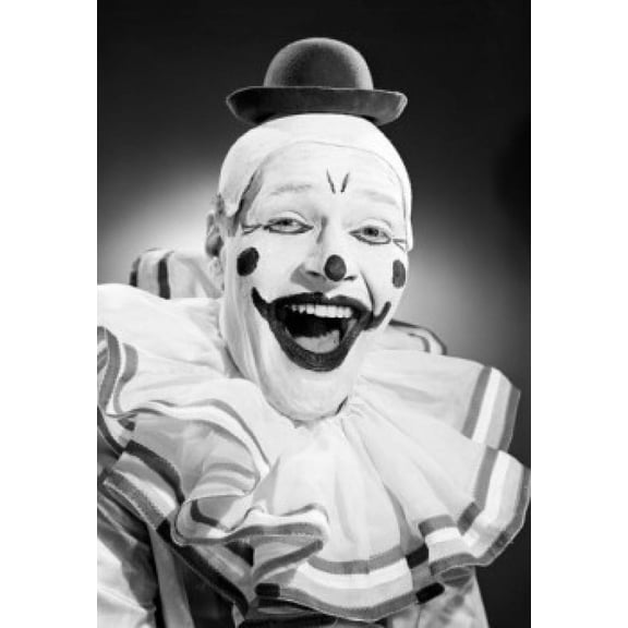 Studio portrait of clown laughing Canvas Art - (24 x 36)