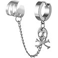 thumbnail image 2 of Heytea 6 Piezas Pendientes De Cadena Para Hombres Y Mujeres,Punk Vintage Ear Cuffs Borla Pendientes De Aro Conjunto De Acero Inoxidable Cruz Cráneo Cuelgan Pendientes De Aro Con Bi, 2 of 5