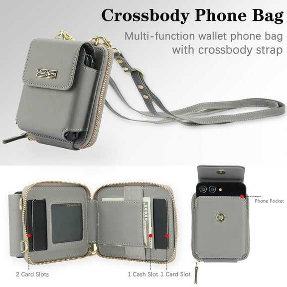Fashion Crossbody Lanyard Zipper Wallet Leather Phone Bag For Samsung Z Flip6 Flip5 Flip4 Flip3 Card slot Phone Protective Cover